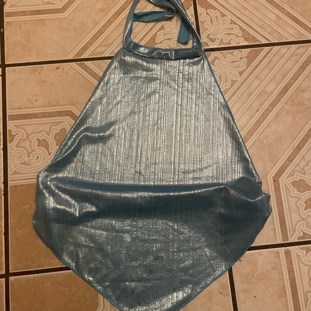 Shimmering Blue Halter Top